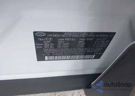 2020 Hyundai Santa Fe Limited 2.0T from USA, damaged, VIN 5NMS53AA7LH305938